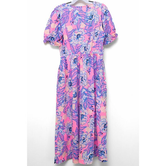 Lilly Pulitzer Dean Midi Dress Cotton Multi Totally Koalafied Pink Blue Large - Picture 2 of 7